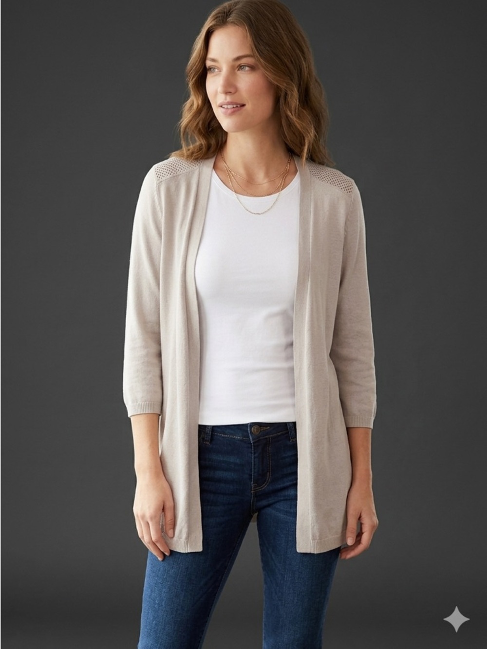 Maurices Light Beige Open-Front Women's Cardigan